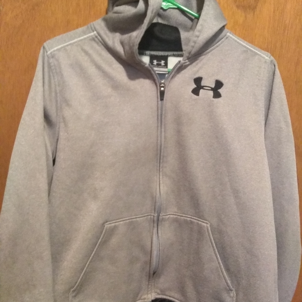 Kids gray zip up Under Armour Hoodie